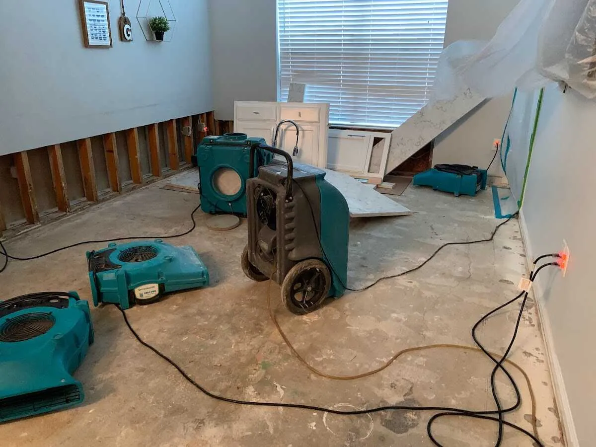 Dehumidifier in flood-cut room for Water Extraction & Removal in Canfield